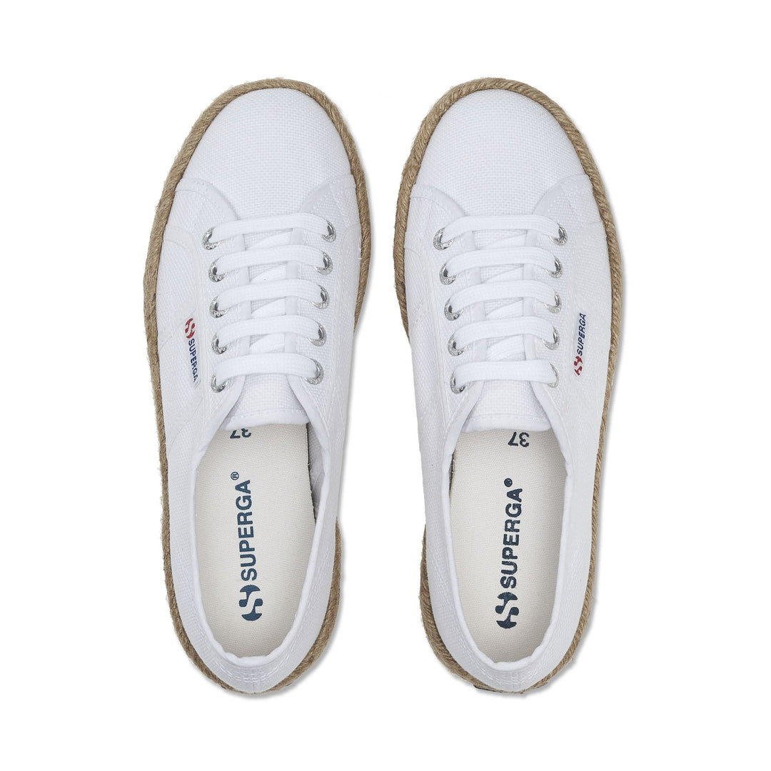 Zapatillas blancas de plataforma para mujer con parte superior de algodón main