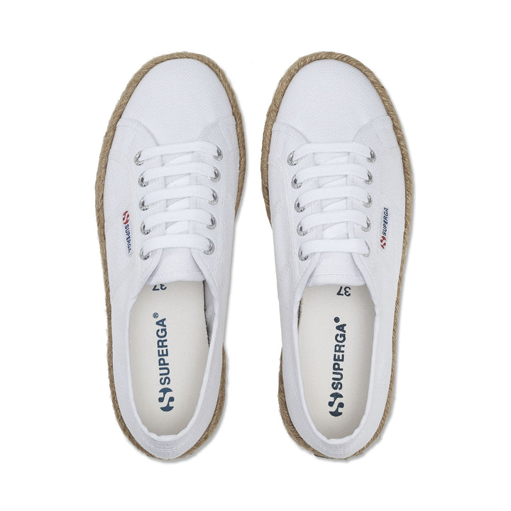 Zapatillas blancas de plataforma para mujer con parte superior de algodón 4