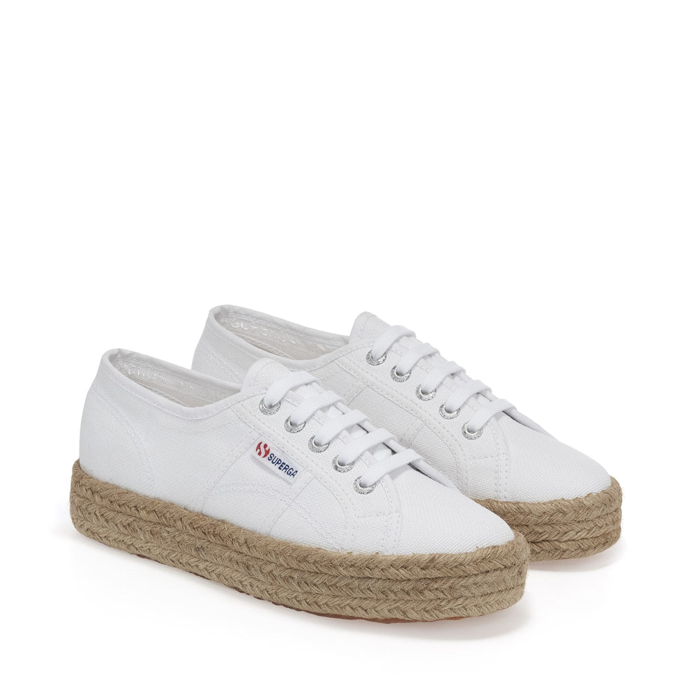 Woman's Platform White Sneakers with Cotton Upper 02
