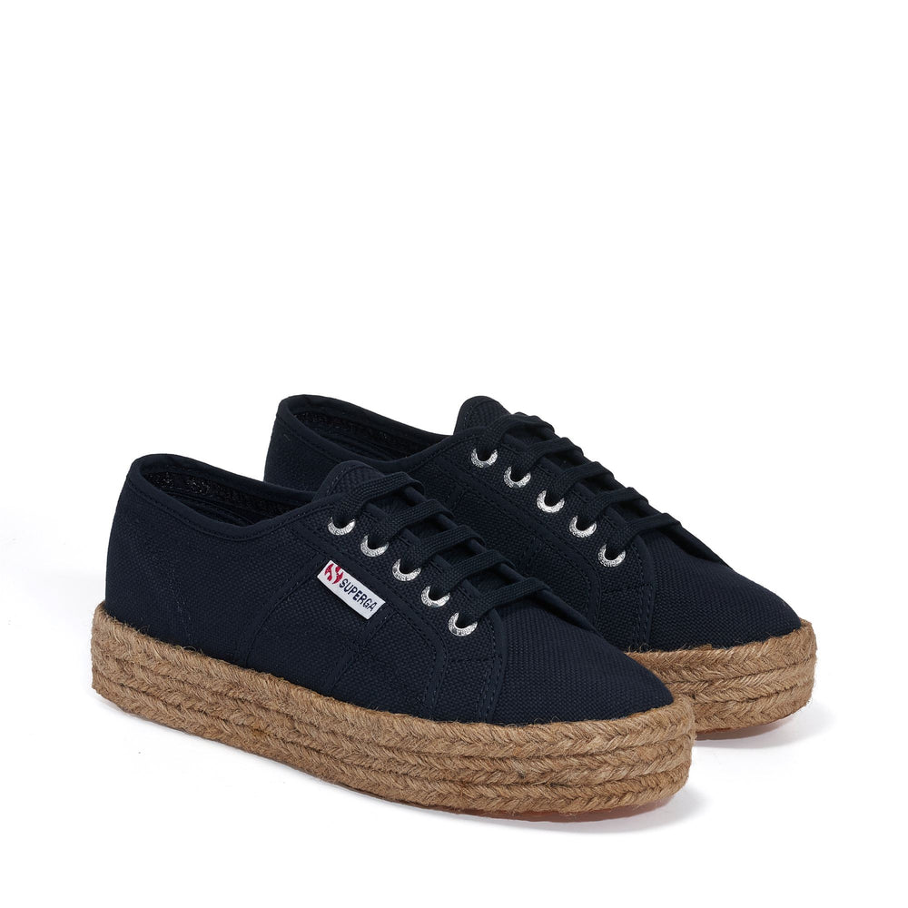 Woman's Platform Blue Sneakers with Cotton Upper 02