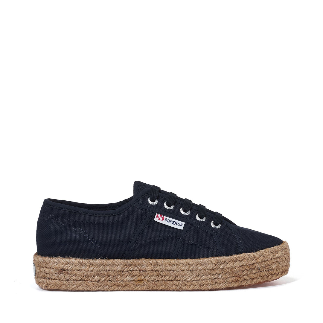 Woman's Platform Blue Sneakers with Cotton Upper 01
