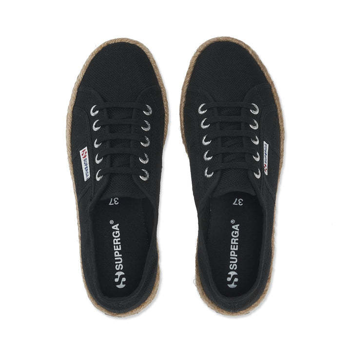 Sneakers nere con plateau da donna e tomaia in cotone 4