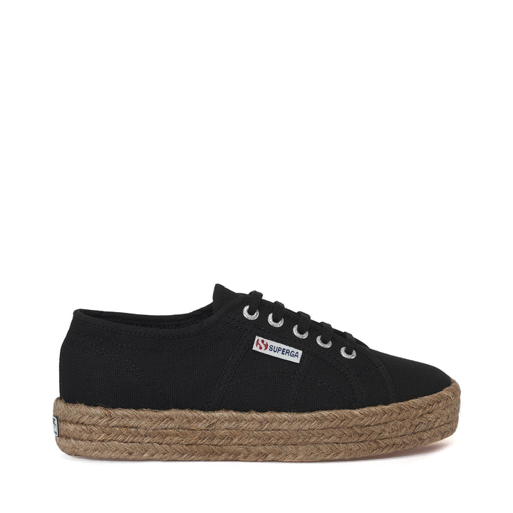 Sneakers nere con plateau da donna e tomaia in cotone 1