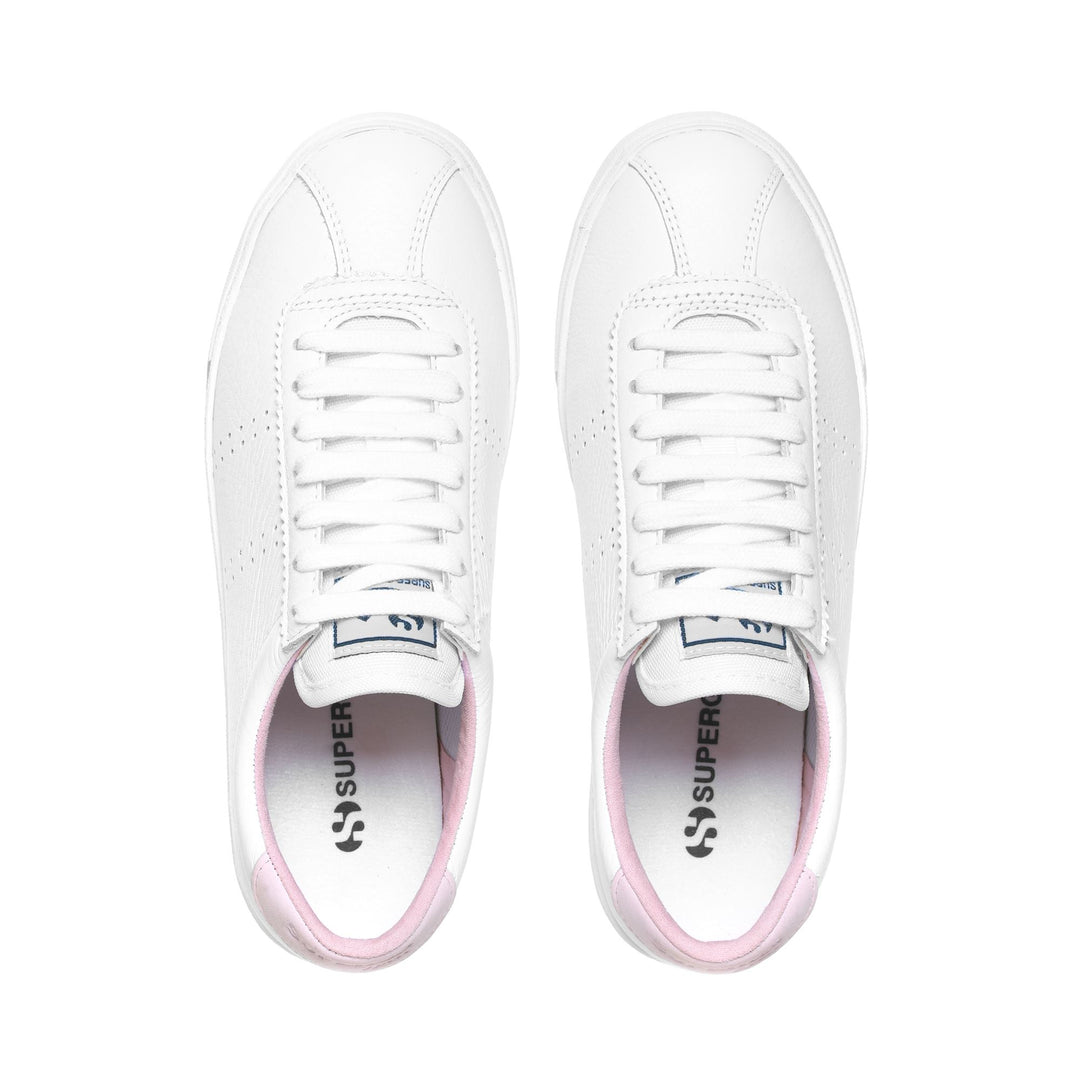 Sneakers Unisex 2843 CLUB S COMFORT LEATHER Low Cut WHITE-PINK LT Dressed Back (jpg Rgb)		