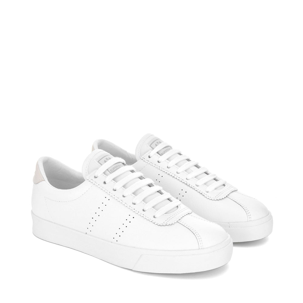 Sneakers Unisex 2843 CLUB S COMFORT LEATHER Low Cut FULL WHITE Dressed Front (jpg Rgb)	
