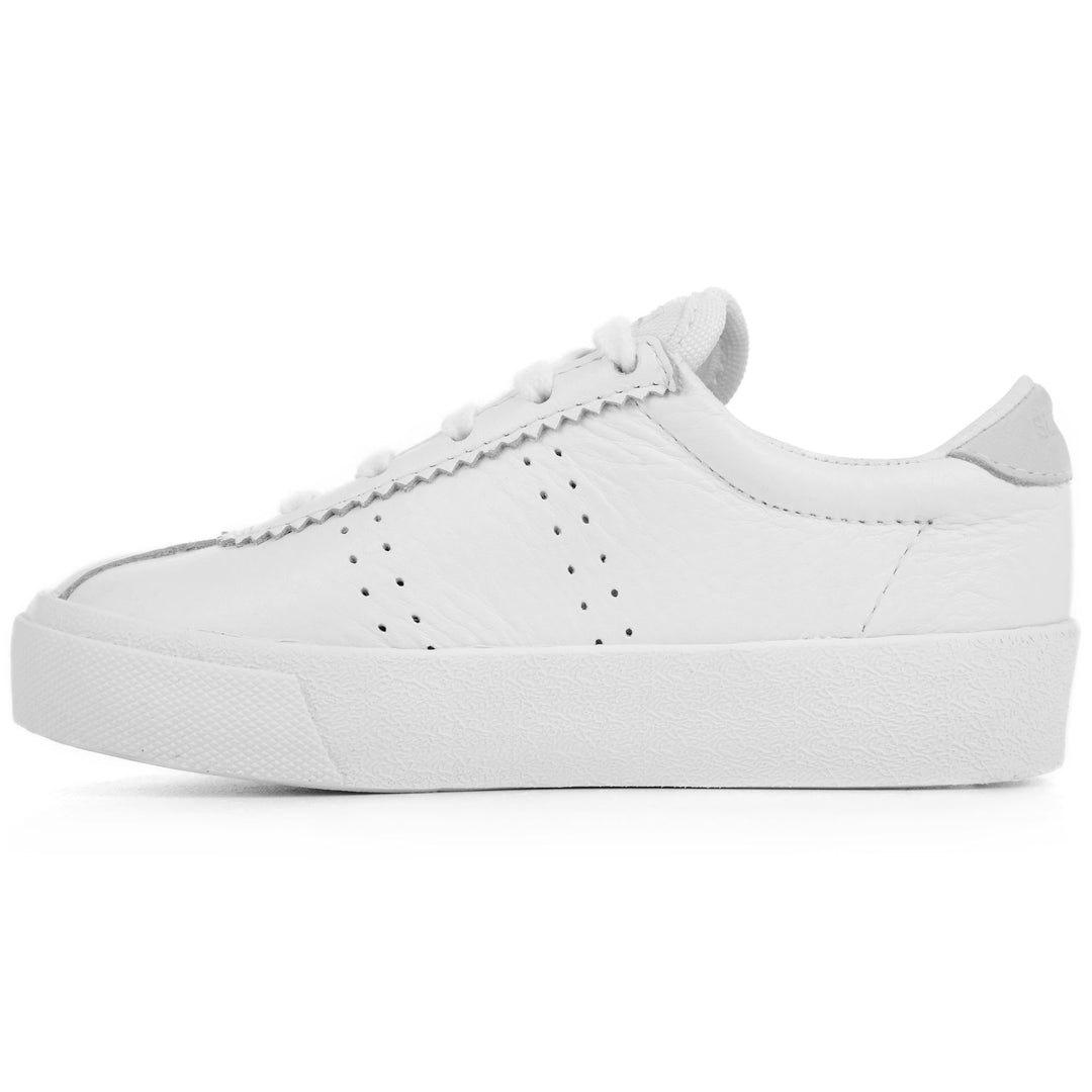 Sneakers Kid unisex 2843-CLUBS COMFLEAJ Low Cut FULL WHITE Dressed Side (jpg Rgb)		