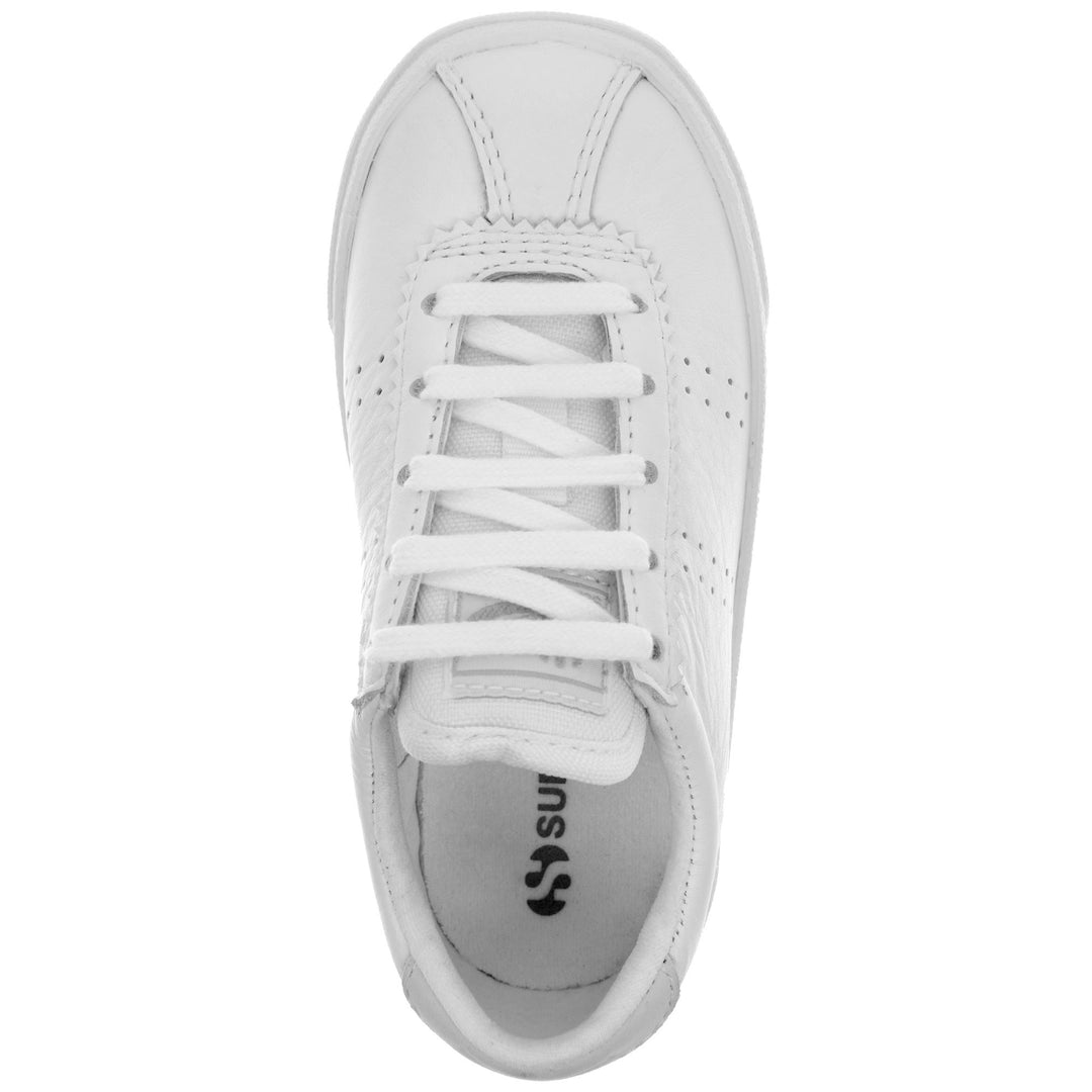 Sneakers Kid unisex 2843-CLUBS COMFLEAJ Low Cut FULL WHITE Dressed Back (jpg Rgb)		