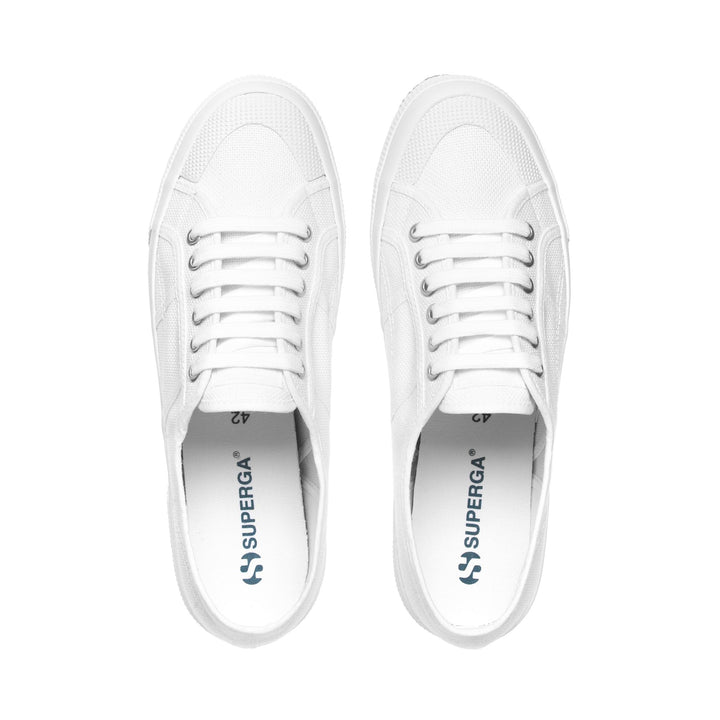Le Superga Unisex 2390 MILITARY Sneaker FULL WHITE Dressed Back (jpg Rgb)		