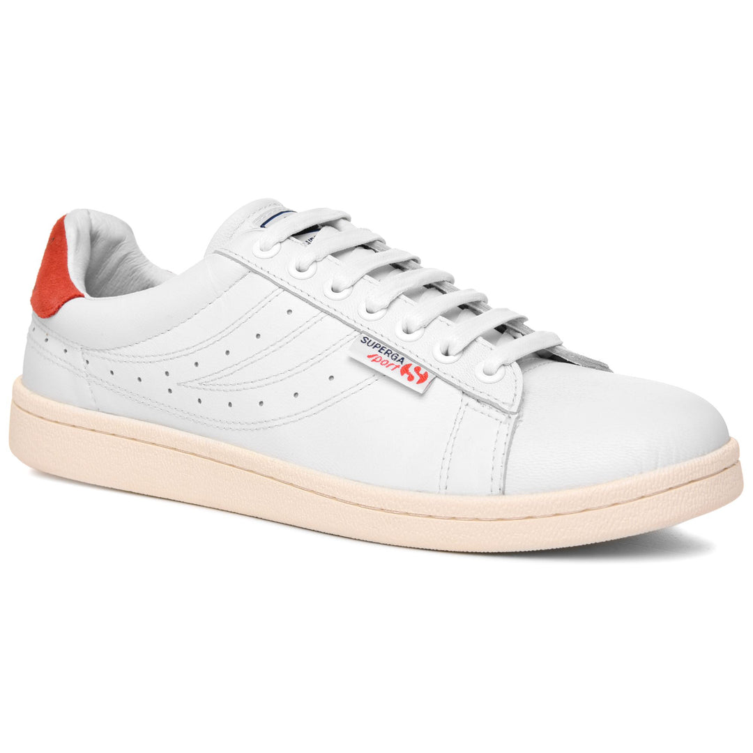 Sneakers Unisex 4832-LENDL GOATNAPPAU Low Cut WHITE-RED-OFF WHITE Detail Double				