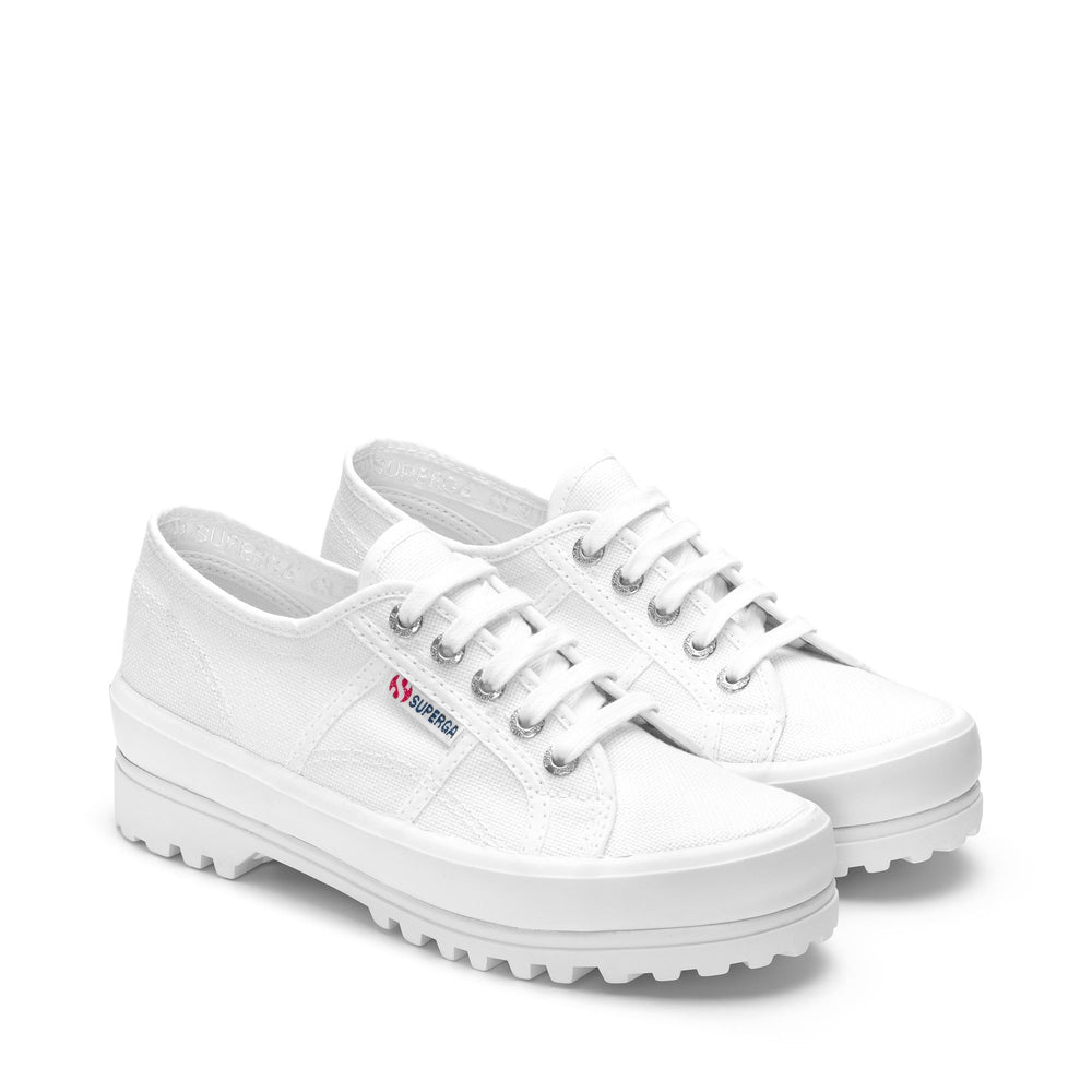 Sneakers basse unisex bianche con tomaia in cotone 02