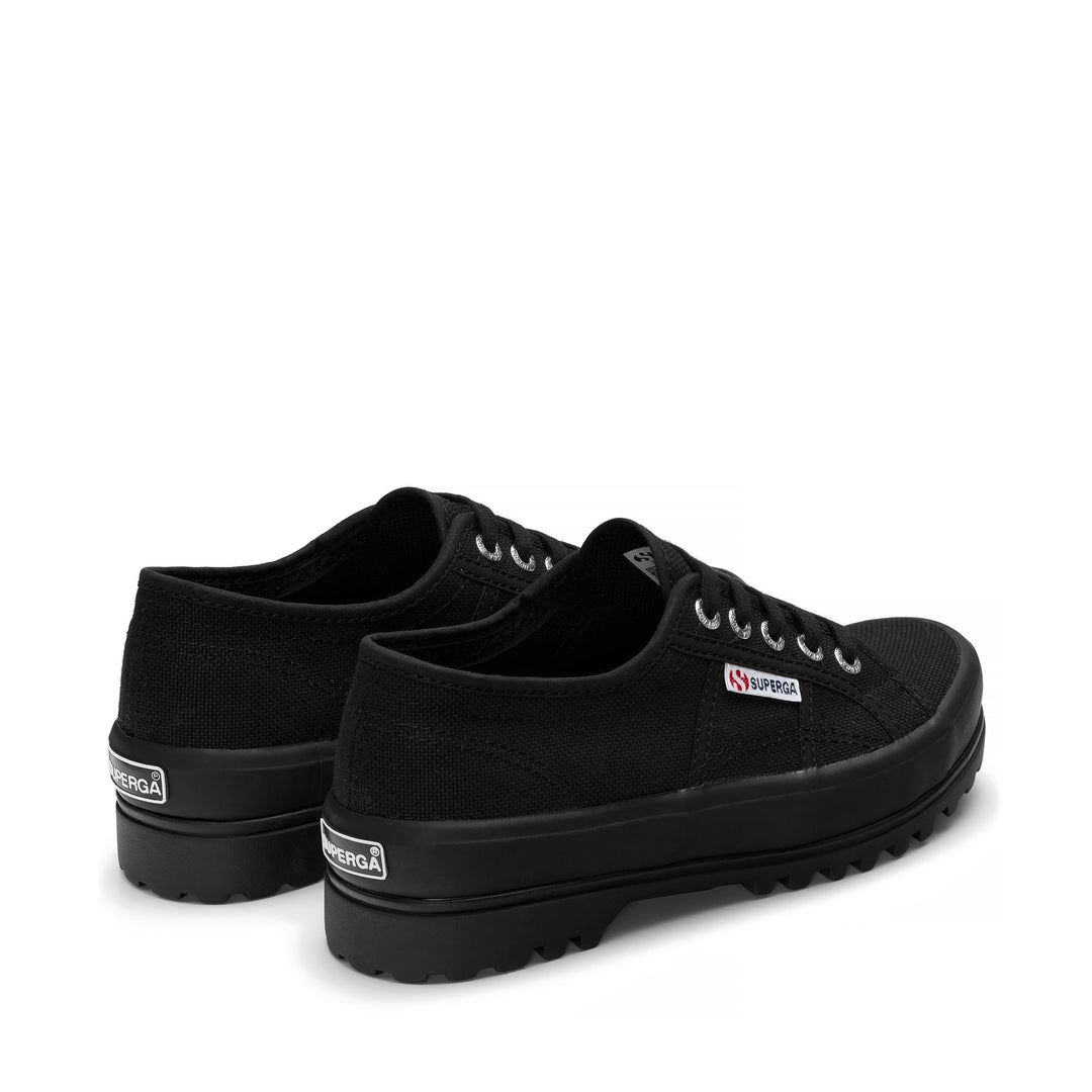 Sneakers basse unisex nere con tomaia in cotone main