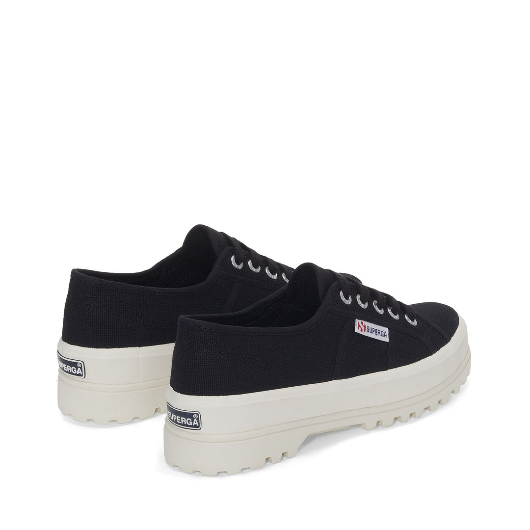 Sneakers Unisex 2555 ALPINA Low Cut BLACK-F AVORIO Dressed Side (jpg Rgb)		
