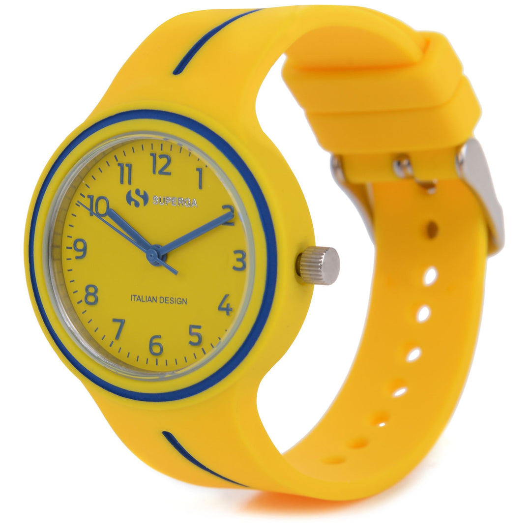 Analog Kid unisex SUPERGA SMALL OLD Wrist Watch STC046 YELLOW-BLUE Photo (jpg Rgb)			