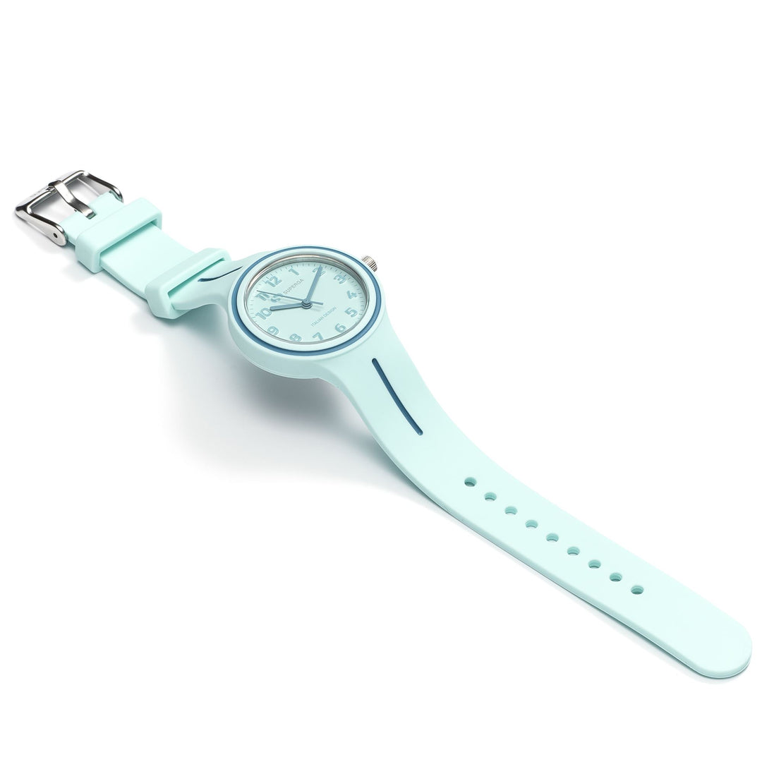 Analog Kid unisex SUPERGA SMALL OLD Wrist Watch STC066 AZURE-BLUE LT Dressed Front (jpg Rgb)	