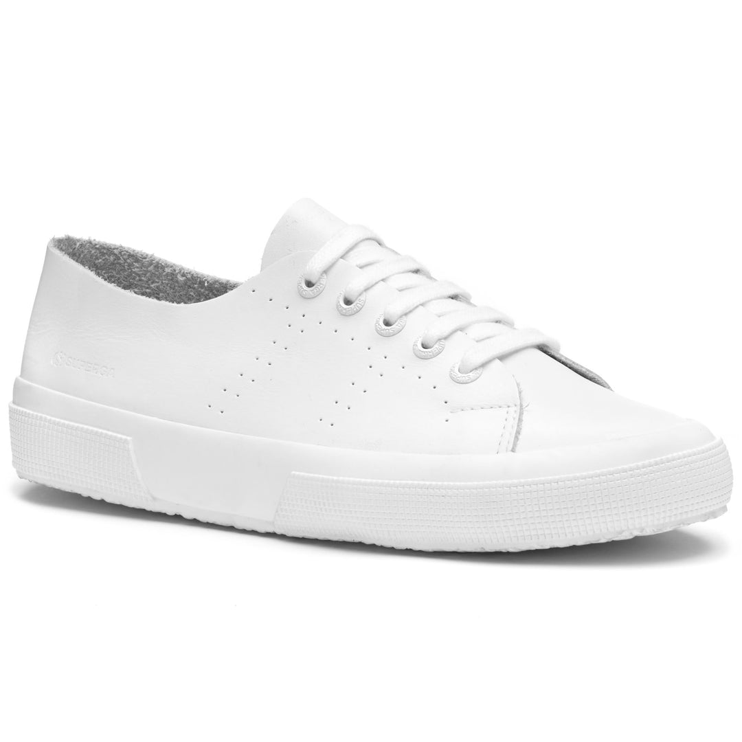 Le Superga Unisex 2750 MORPHING MULE LEATHER Low Cut TOTAL WHITE Detail Double				