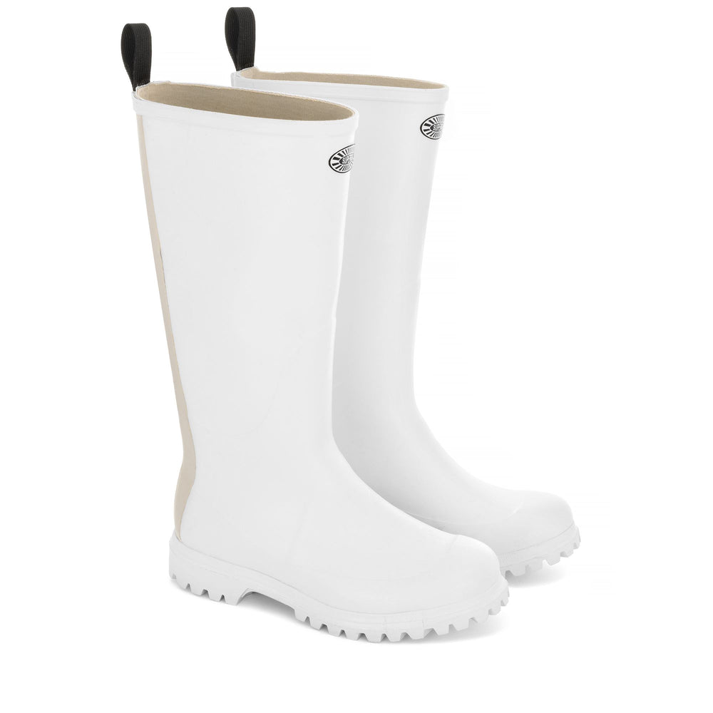 Bottes hautes en caoutchouc unisexes de couleur blanche 02