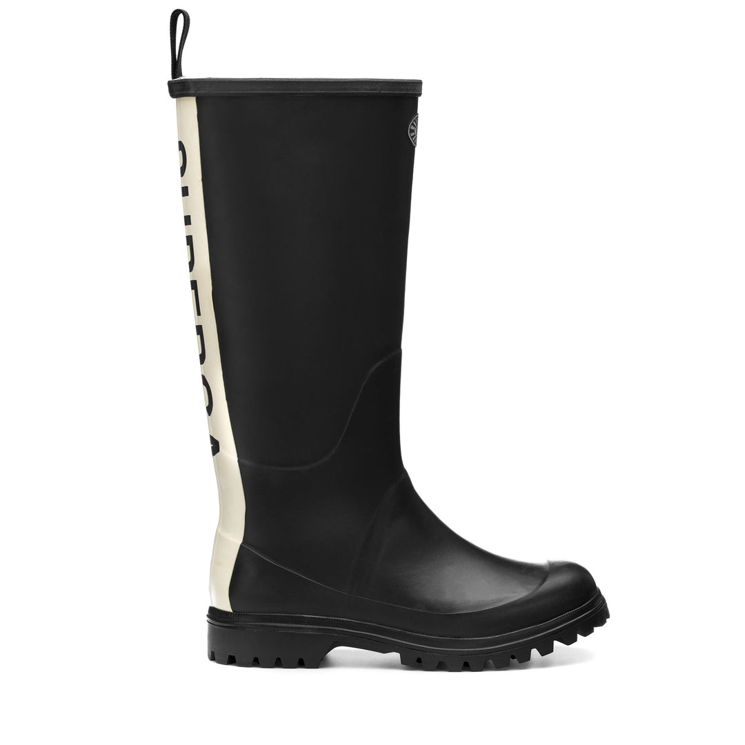 Bottes hautes en caoutchouc unisexes de couleur noire 01