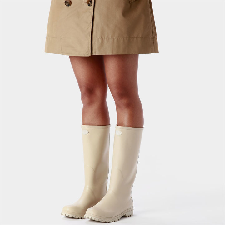 High Rubber Boots Unisex Beige Color 6