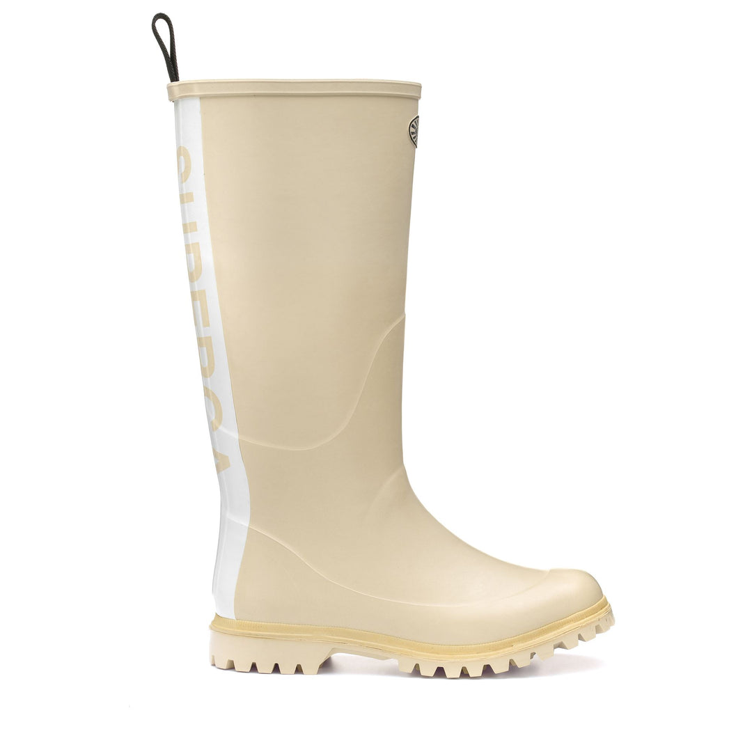 Bottes hautes en caoutchouc unisexes de couleur beige 01