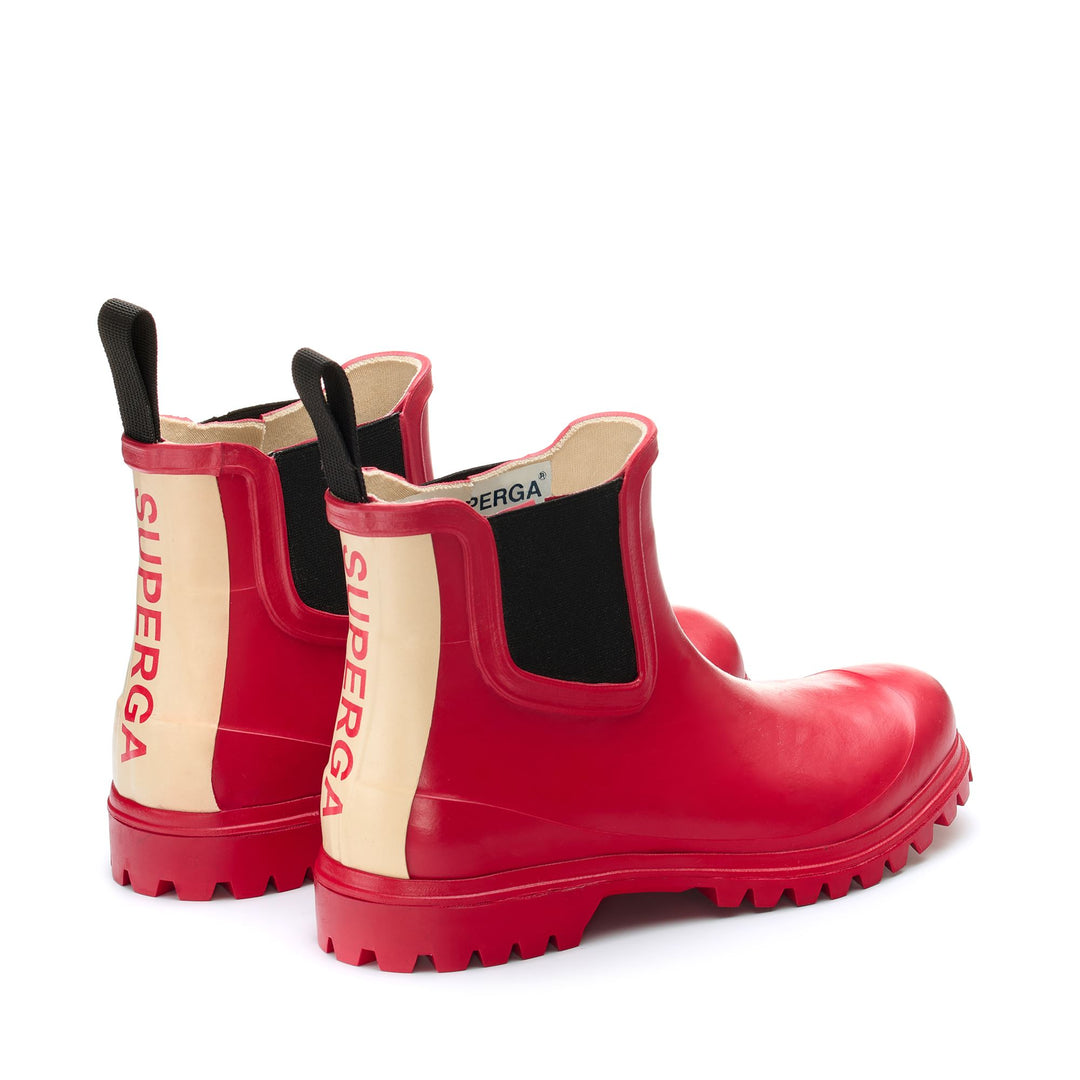 Rubber Boots Unisex 798 RUBBER BOOTS LETTERING Mid Cut RED Dressed Side (jpg Rgb)		