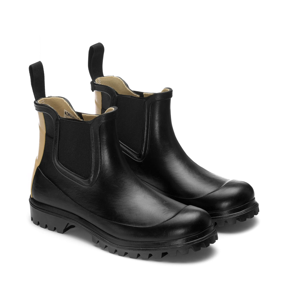 Rubber Boots Unisex 798 RUBBER BOOTS LETTERING Mid Cut BLACK Dressed Front (jpg Rgb)	