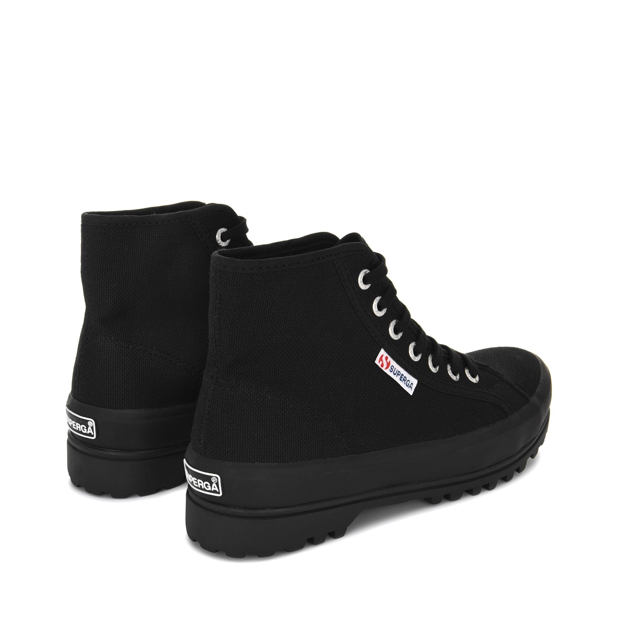 Unisex Full Black Ankle Boots with Cotton Upper | Superga