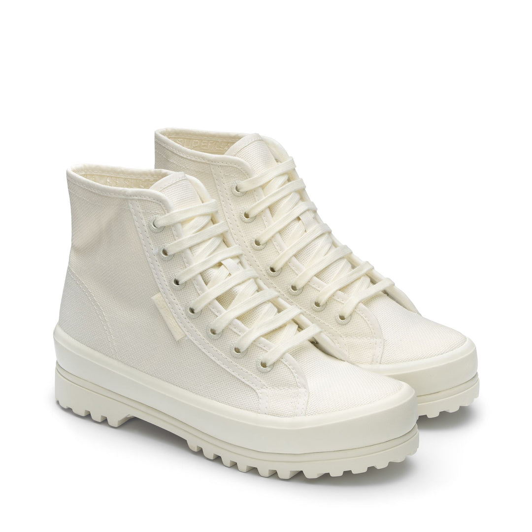Ankle Boots Unisex 2341 ALPINA Laced TOTAL WHITE AVORIO Dressed Front (jpg Rgb)	