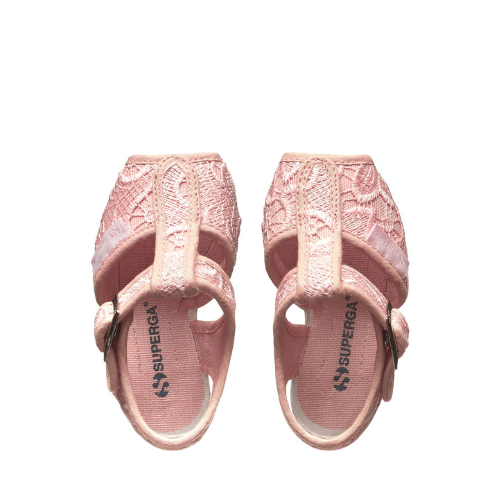 Girl's Pink Sandals with Cotton Upper 4