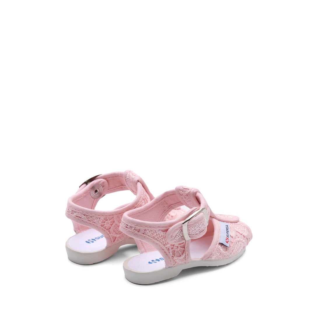Rosa Sandalen für Mädchen mit Obermaterial aus Makramee-Spitze main
