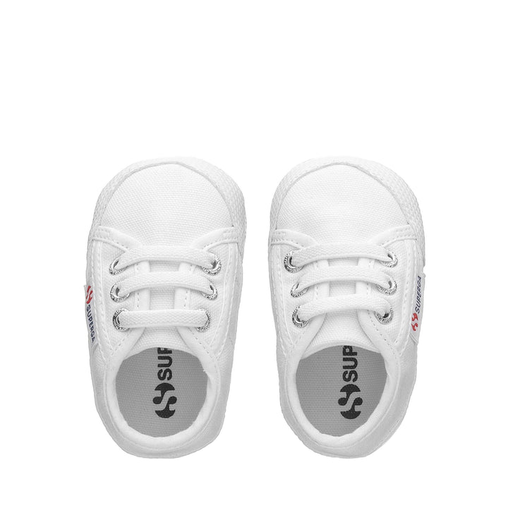 Weiße Low-Cut-Sneaker für Kinder mit Obermaterial aus Baumwolle 4