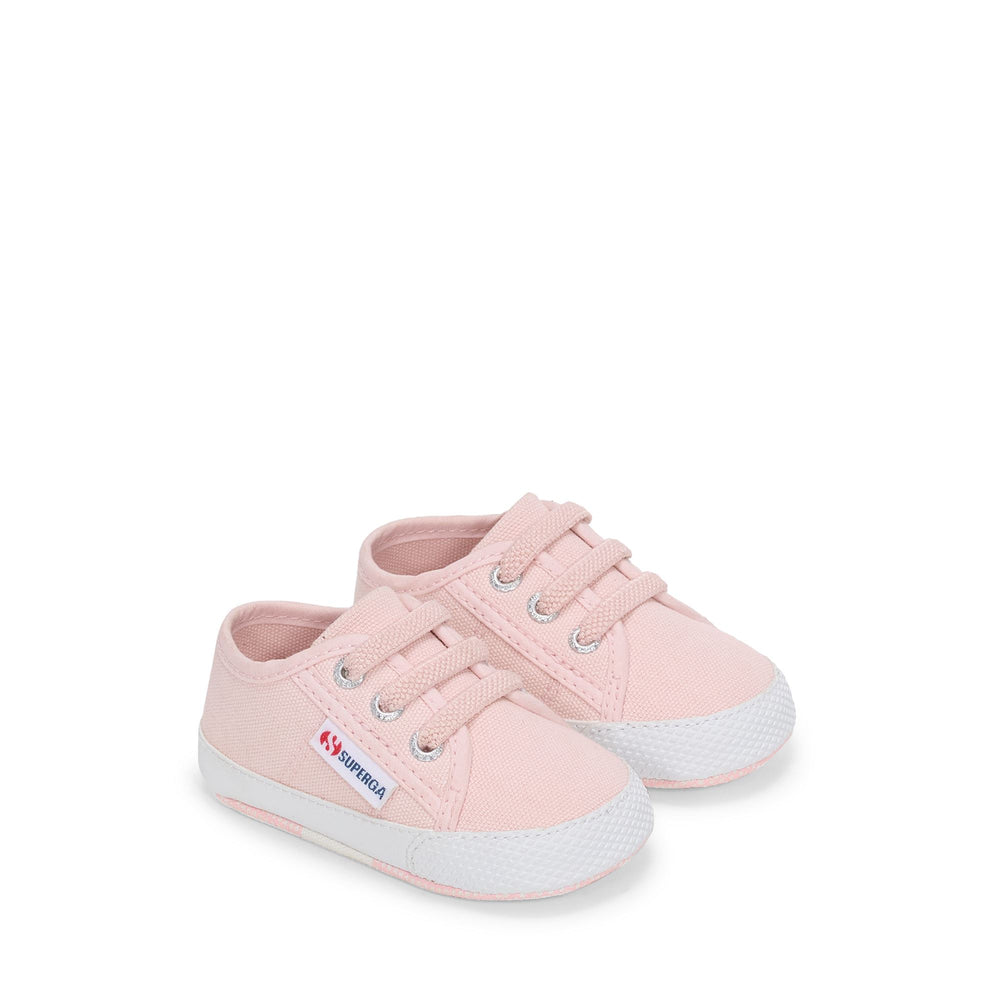 Sneakers basse per bambini in rosa con tomaia in cotone 02