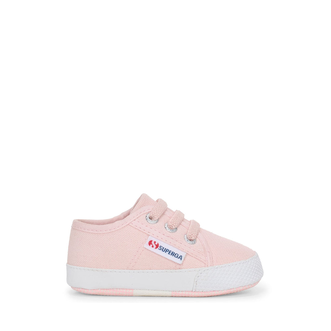 Sneakers basse per bambini in rosa con tomaia in cotone 01