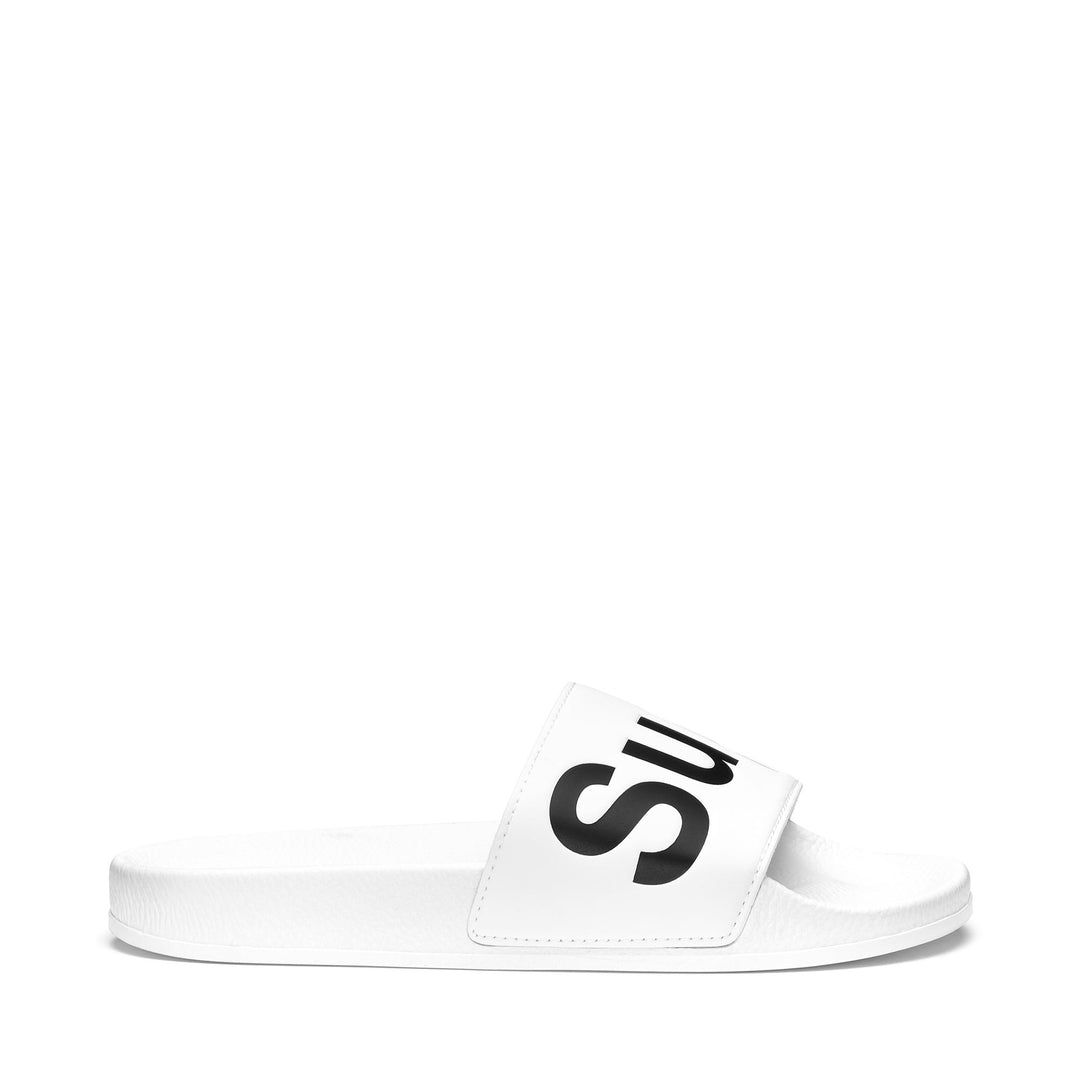 Unisex White Slides with Rubber Sole 01