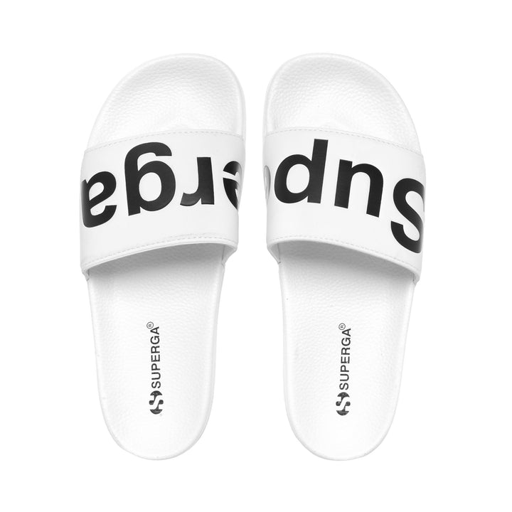 Unisex White Slides with Rubber Sole 4