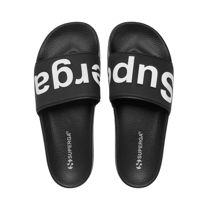 Unisex Black Slides with Rubber Sole 4