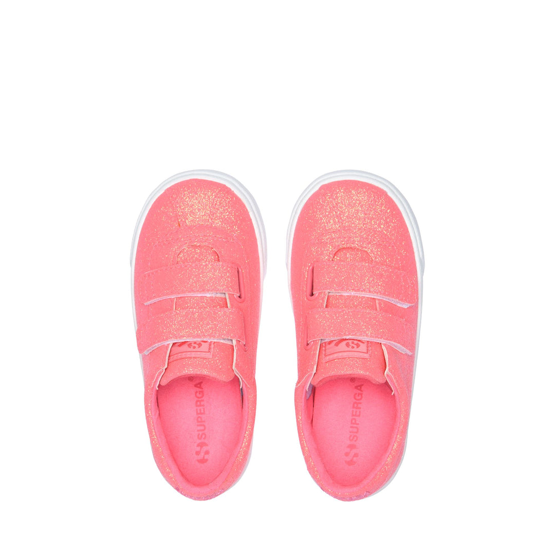 Sneakers Girl 2843 KIDS CLUB S STRAPS GLITTER Low Cut COTTON CANDY Dressed Back (jpg Rgb)		