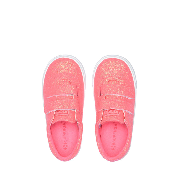 Sneakers Girl 2843 KIDS CLUB S STRAPS GLITTER Low Cut COTTON CANDY Dressed Back (jpg Rgb)		
