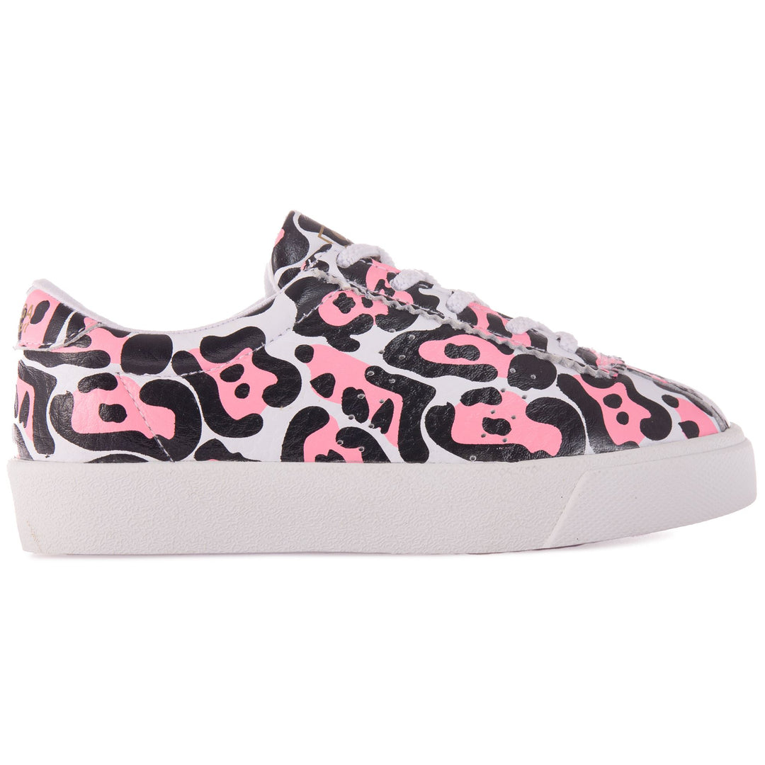 Sneakers Girl 2843 KIDS CLUB S PRINTED LEATHER Low Cut WHITE-COTTON CANDY LEOPARD Photo (jpg Rgb)			