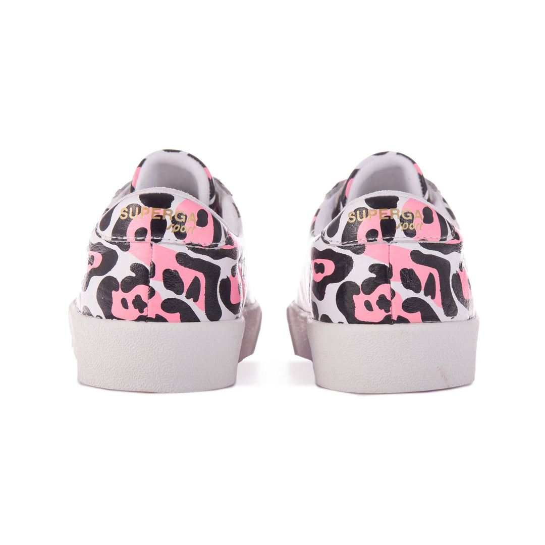 Sneakers Girl 2843 KIDS CLUB S PRINTED LEATHER Low Cut WHITE-COTTON CANDY LEOPARD Detail (jpg Rgb)			