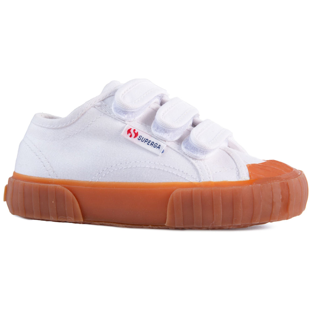 Sneakers Kid unisex 2980 KIDS STRAPS DRILL Low Cut WHITE Detail Double				