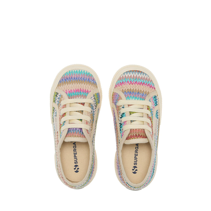 Girl's Violet Sneakers with Raffia Upper 4