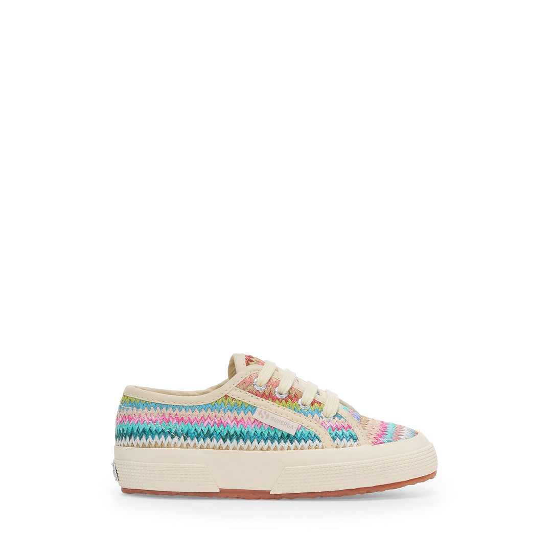 Violette Mädchen-Sneaker mit Obermaterial aus Bast 01