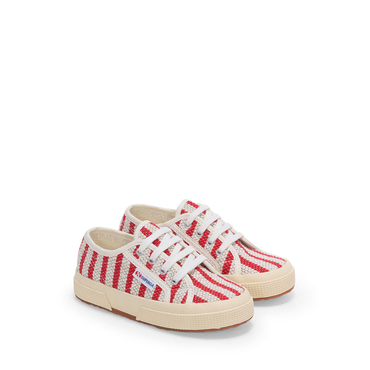 Sneakers per bambini rosse con tomaia in cotone 2