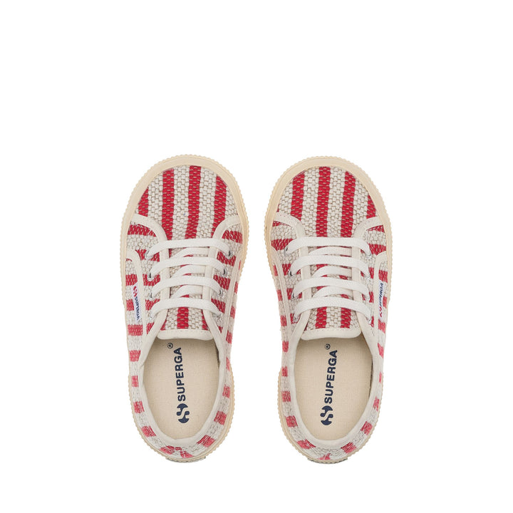 Sneakers per bambini rosse con tomaia in cotone 4