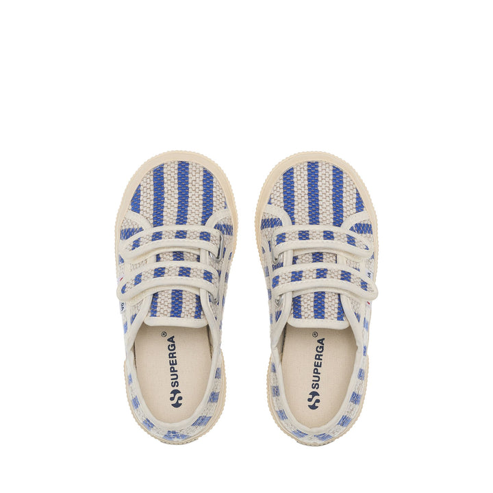 2750 KIDS STRAPS COTTON STRIPES - Le Superga - Sneaker - Kid unisex - BLUE-OFF WHITE 4
