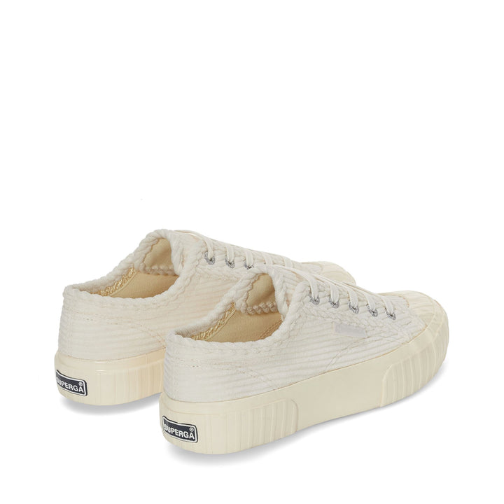 Sneakers Unisex 2630 STRIPE CORDUROY Low Cut WHITE AVORIO-FOFF WHITE Dressed Side (jpg Rgb)		