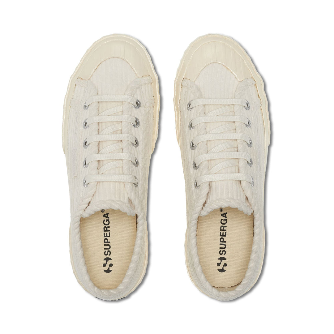 Sneakers Unisex 2630 STRIPE CORDUROY Low Cut WHITE AVORIO-FOFF WHITE Dressed Back (jpg Rgb)		