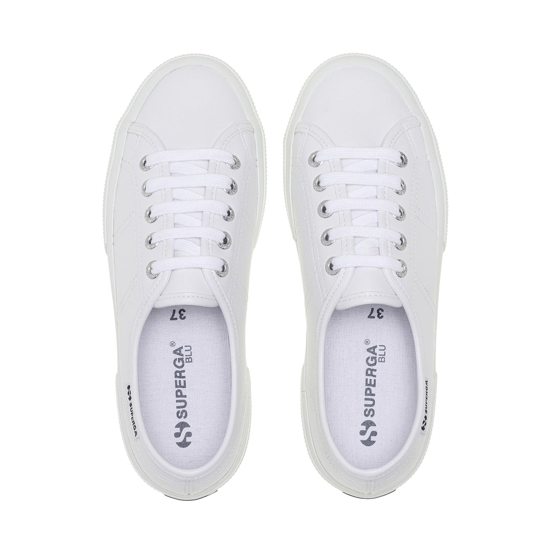 Unisex Low Cut White Sneakers with Rubber Upper main
