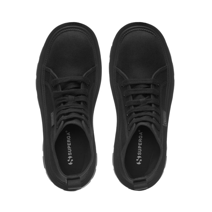 Stivaletti da donna total black con tomaia in cotone 4