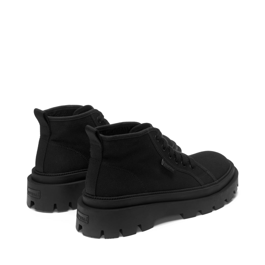 Stivaletti da donna total black con tomaia in cotone main